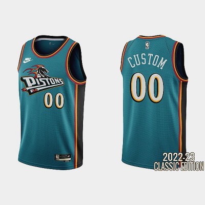 Detroit Pistons Custom Teal Men's Nike NBA 2022 23 Classic Edition Jersey